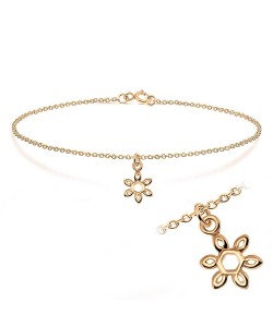 Rose Gold Plated Snowflake Silver Bracelet BRS-196-RO-GP